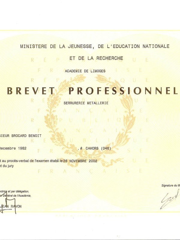 Diplome du BP