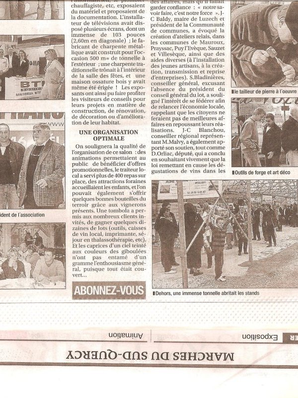 Salon d'artisan, petit journal