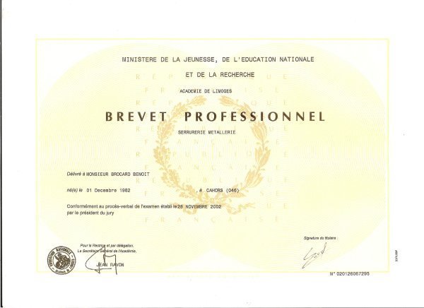 Diplome du BP